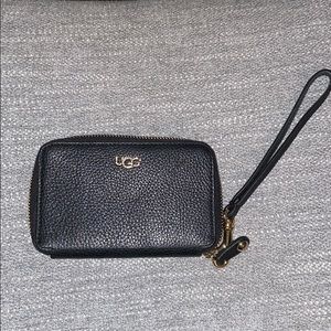 UGG Black Leather Wristlet